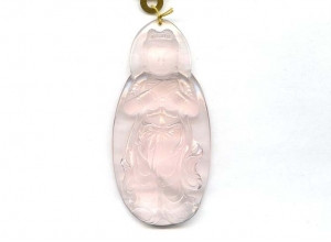 Rose Quartz 58x28 Carved Pendant