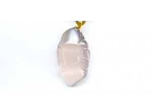 Rose Quartz 36x22 Carved Pendant