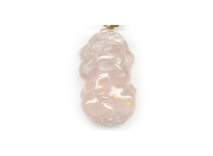 Rose Quartz 48x28 Carved Pendant