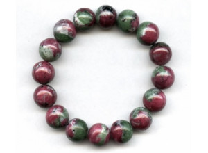 Ruby in Zoisite 13mm Round Bracelet