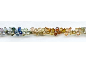 Multi Sapphire 5x Flat Pear Briolette