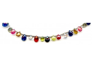 Multi Sapphire 5-7x Flat Pear Briolette