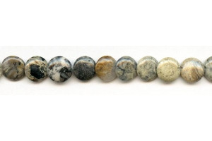 Silver Leaf Jasper 12mm Lentil