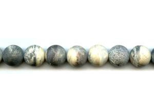 Matte Silver Leaf Jasper 14mm Round