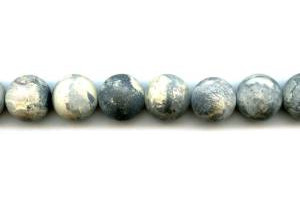 Matte Silver Leaf Jasper 16mm Round