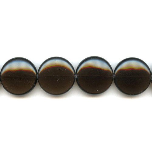 203-1223 Smoky Quartz <br>25mm Puffy Coin