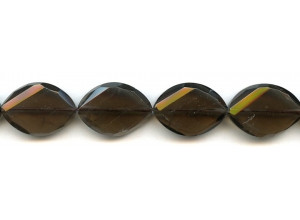 Smoky Quartz 18x25 Strip-faceted Twist Marquise