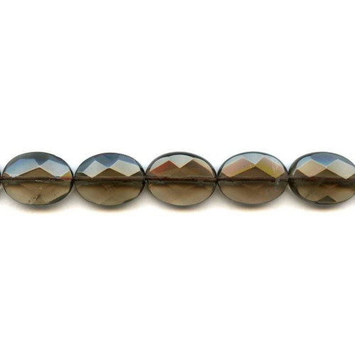 203-1575 Smoky Quartz <br>15x20 Faceted Flat Oval