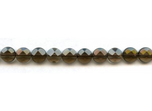 Smoky Quartz 10mm Faceted Coin