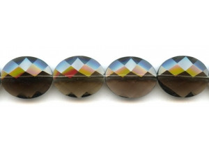 Smoky Quartz 20x25 Faceted Flat Oval