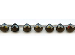 Smoky Quartz 12mm Flat Pear Briolette