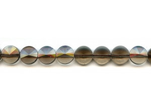 Smoky Quartz 12mm Faceted Coin