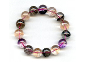 Super Seven Quartz 14mm Round Bracelet