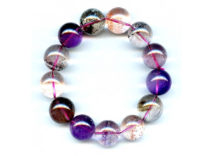 Super Seven Quartz 17mm Round Bracelet