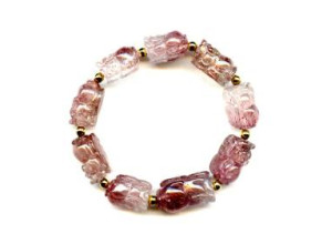 Super Seven Quartz 12-15mm Carved Pichiu Bracelet