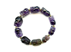 Super Seven Quartz 11-15mm Carved Pichiu Bracelet