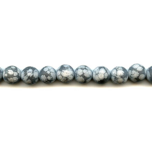 205-0112 Matte Snowflake Obsidian <br>12mm Round