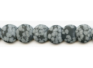 Matte Snowflake Obsidian 20mm Lentil