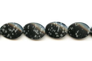 Snowflake Obsidian 18x25 Twisted Flat Oval