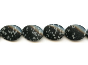 Snowflake Obsidian 18x25 Twisted Flat Oval