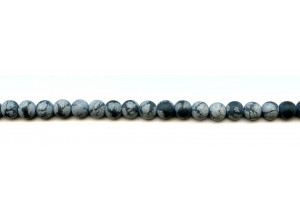 Matte Snowflake Obsidian 6mm Round