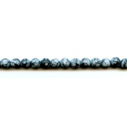Matte Snowflake Obsidian 8mm Round