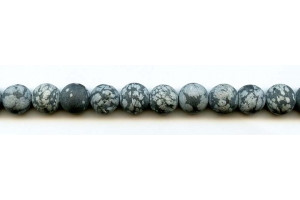 Matte Snowflake Obsidian 10mm Round