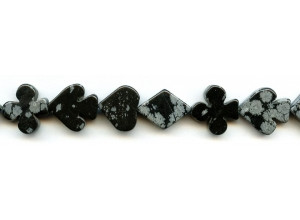 Snowflake Obsidian 14-16mm Poker Suits