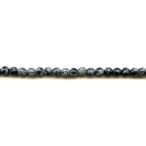 205-1045 Snowflake Obsidian <br>6mm Round