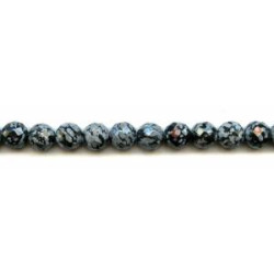Snowflake Obsidian 10mm Faceted Round