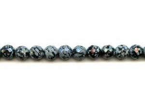 Snowflake Obsidian 10mm Faceted Round