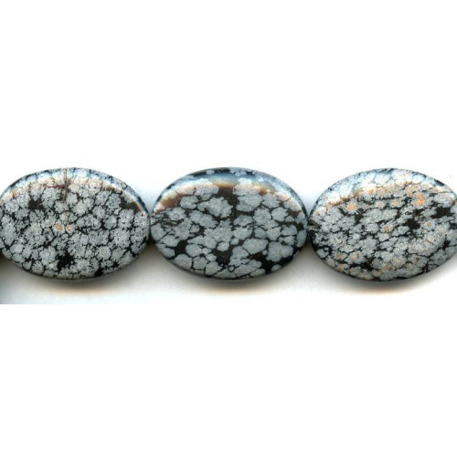 205-1065 Snowflake Obsidian <br>25x35 Flat Oval