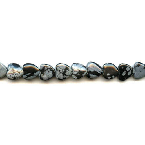 205-1067 Snowflake Obsidian <br>12mm Heart