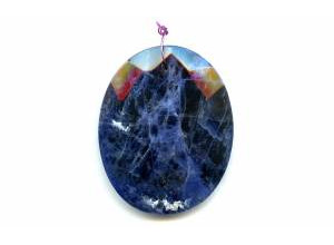 Sodalite 40x50 Faceted Flat Oval Pendant