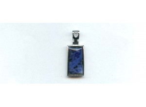 Sodalite 21x12 Rectangle Silver Pendant