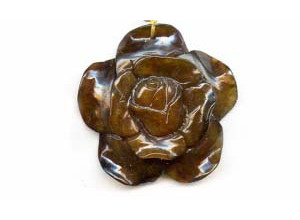 Shoocho Jade 53-55x Flower Pendant