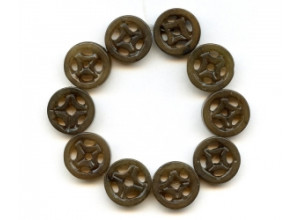 SooCho Jade 18mm Carved Coin