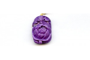 Sugilite 30x22 Carved Pendant