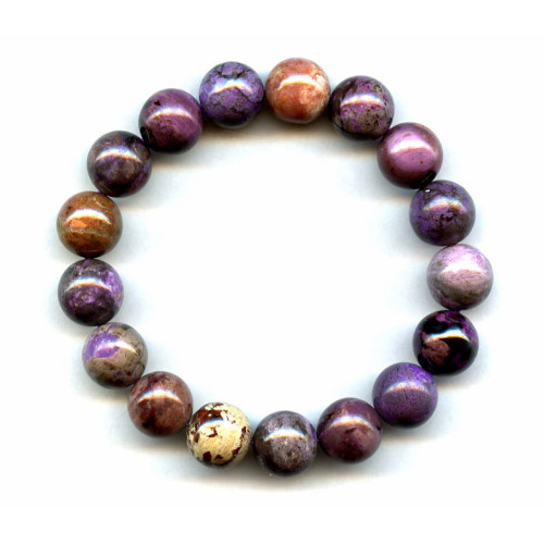 208-1159 Sugilite <br>12mm Round Bracelet