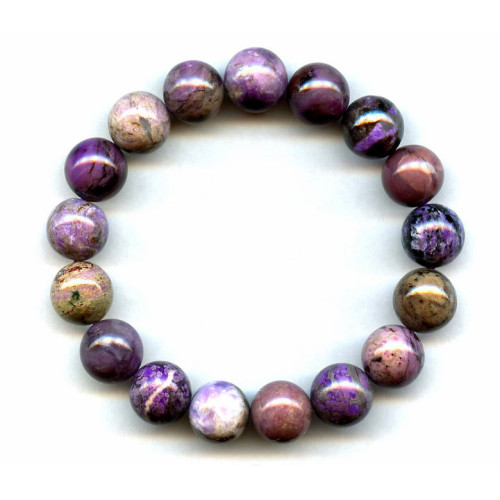 208-1161 Sugilite <br>13mm Round Bracelet