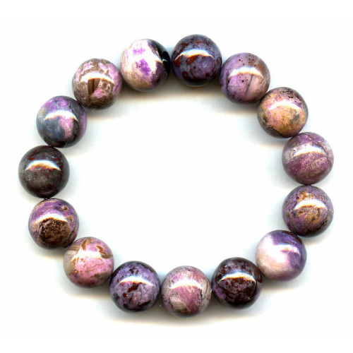 208-1169 Sugilite <br>15mm Round Bracelet