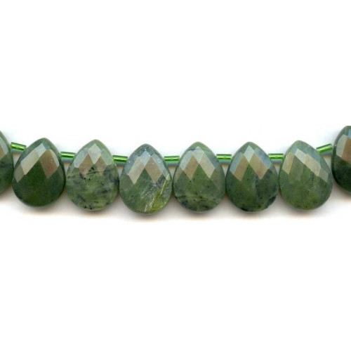 209-0368 Green Jade <br>15x20 Flat Pear Briolette