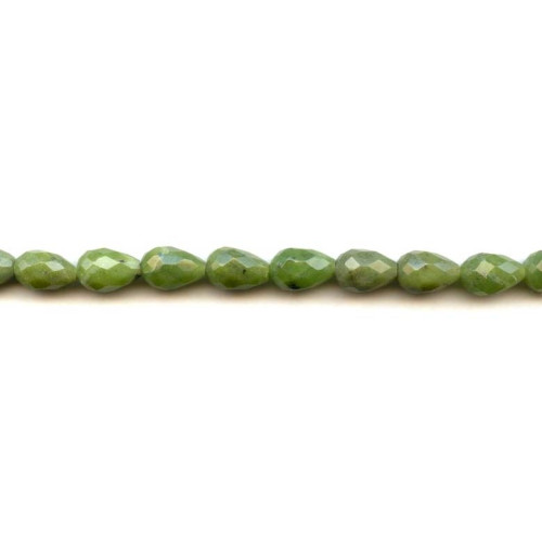 209-1053 Green Jade <br>8x12 Faceted Teardrop