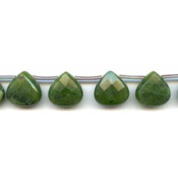 Green Jade 20mm Flat Pear Briolette