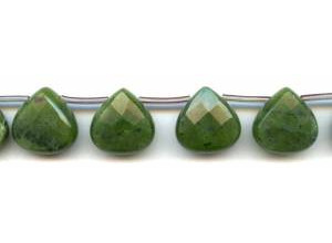 Green Jade 20mm Flat Pear Briolette