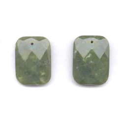 Green Jade 30x40 Faceted Rectangle Pendant