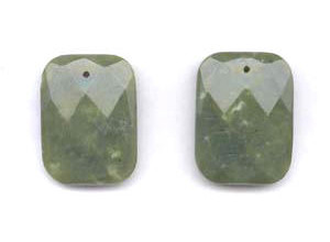 Green Jade 30x40 Faceted Rectangle Pendant