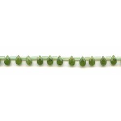 Green Jade 5x8 Flat Pear Briolette