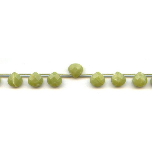 209-1126 Green Jade <br>10mm Flat Pear Briolette