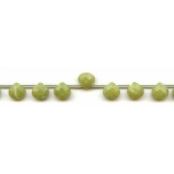 Green Jade 10mm Flat Pear Briolette